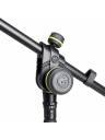 Gravity Microphone Stand w/ Tripod Base & 2-Point Telescoping Boom - Black