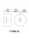 Penn-Elcom Rubber Feet w/ Steel Insert (Each) - 1in