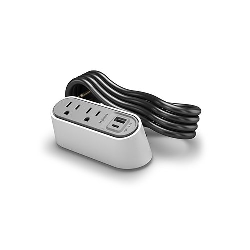 Wiremold WSPC220BK Slim Desktop Power w/ 2 UGround + 2 USB/USB-C - White