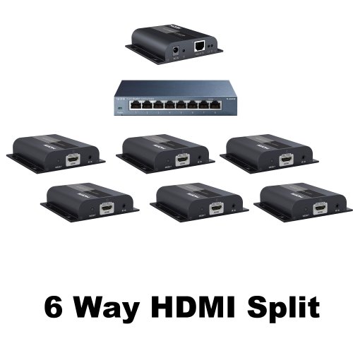 AVShop 1 to 6 4K HDMI Extender Splitter over Network