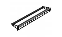 AVShop D-Type Punched Rack Panel - 1U / 16 Holes w/ Cable Support