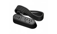 Wiremold Desktop Power Center Slim w/2x UGround, 65W USB A & C, 6ft - Black
