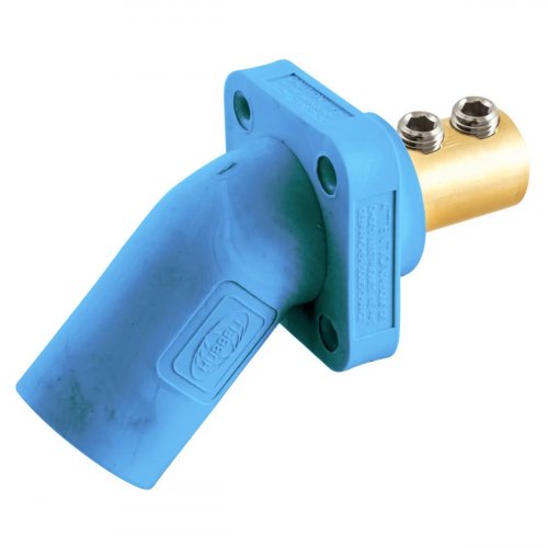 Hubbell Series 16 Single Pole Angled Receptacles, Double Set Screw, Male - Blue