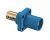 Hubbell HBLMRBL 400A Cam Lock Male Panel Mount Set Screw - Blue
