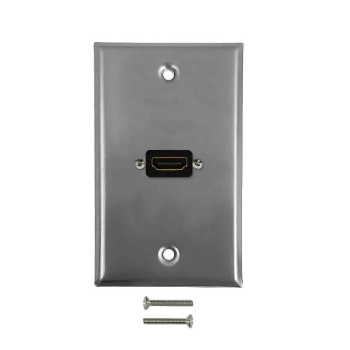 AVShop HDMI Wall Plate Kit - 1 Port (Stainless Steel)