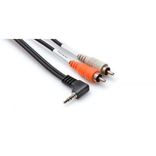 Hosa Right-angle 3.5 mm TRS to Dual RCA - 6 Foot