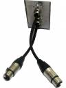 AVShop Single Gang 2x Wall Plate w/ XLR Male to Female Panel Mount Cables