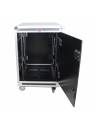 ProX 16U 20in Vertical Rack Shock Mount Case w/ Sliding Slam Doors, Wheels