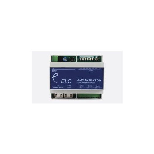 ELC DLN3DINFI DMX Node 3x DMX 2x Ethernet Port DIN-Rail