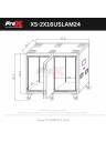 ProX 16U 24in Dual Vertical Rack Shock Mount Case w/ Sliding Slam Doors, Wheels