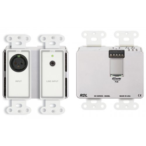 RDL Bi-Directional 2x2 Mic/Line Dante Interface