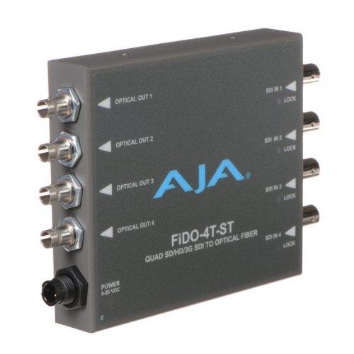 AJA FiDO-4T-ST 4-Channel Single Mode ST Fiber to 3G-SDI Transmitter