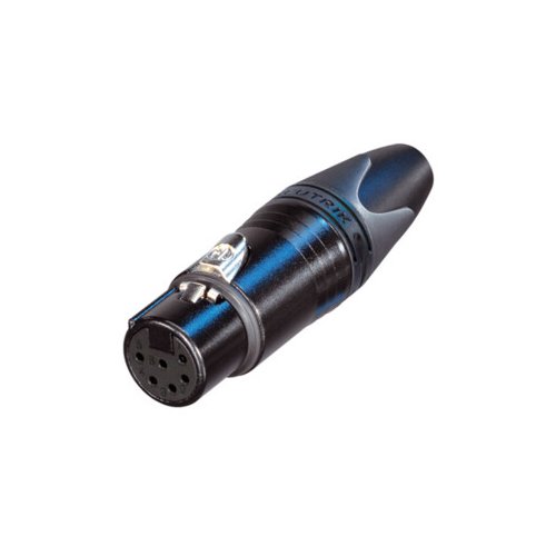 Neutrik NC6FXX-BAG - 6 Pin Black Female Inline XLR with Silver Contacts