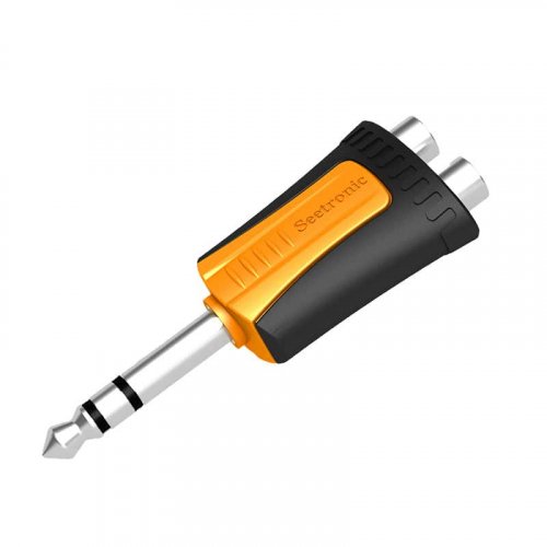 Seetronic MP3-2RF 1/4in TRS Male to Dual RCA Female Adapter