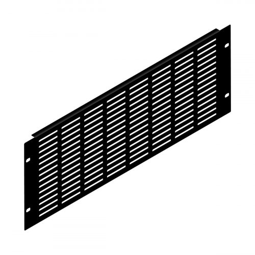 Penn-Elcom 4U Black Flanged Rack Panel with Horizontal Vents