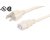 IEC Power Cable 18AWG - White - 4 Foot
