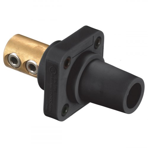 Hubbell HBLFRBK 400A Cam Lock Female Panel Mount Set Screw - Black