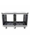 ProX 12U 24in Dual Vertical Rack Shock Mount Case w/ Sliding Slam Doors, Wheels