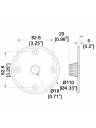 Penn-Elcom Top Hat with Thread for M20 Threaded Poles (4 hole / 4.33in)