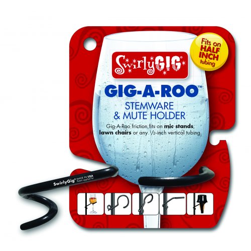 SwirlyGig Gig-A-Roo Stemware, Mute, Harmonica Mic Holder (1/2in)