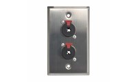AVShop Single Gang Wall Plate w/ Dual 1/4in TRS D-Type Mounts
