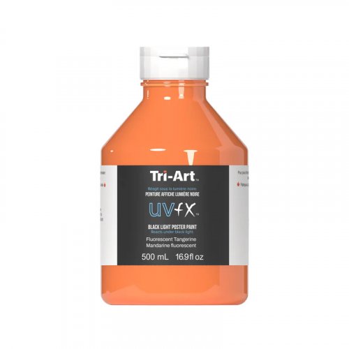 TriArt UVFX Black Light Poster Paint (500ml) - Fluorescent Tangerine