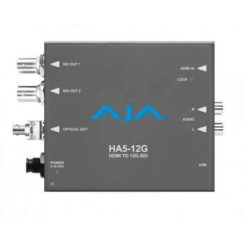 AJA HA5-12G-T-ST HDMI 2.0 to 12G-SDI Conversion with ST Fiber Transmitter