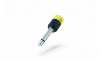 Cable Techniques Low-Profile Right Angle 1/4in TS w/Large Cap - Yellow