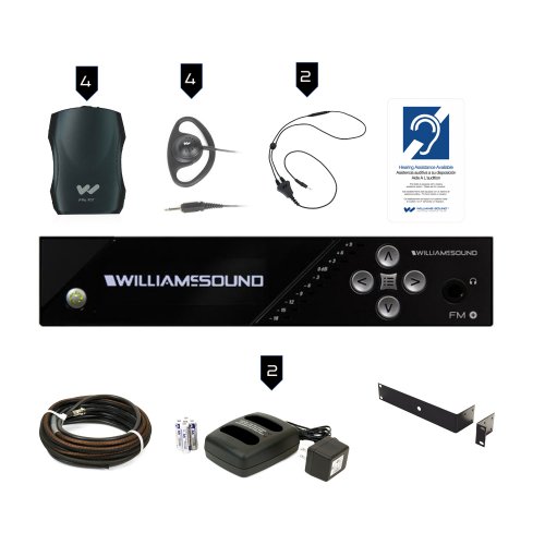 Williams AV FM 557 PRO FM Plus Assistive Listening Systems (4 Receivers)