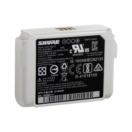Shure SB910 Li-Ion Rechargeable Battery for ADX1 Bodypack