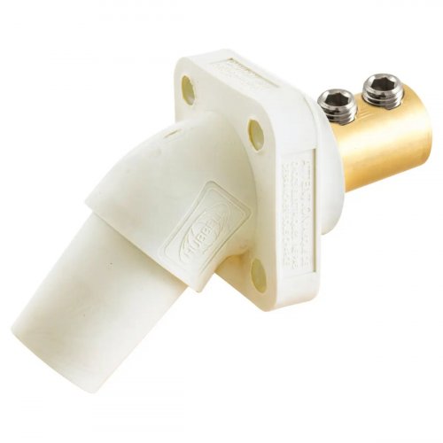 Hubbell Series 16 Single Pole Angled Receptacles, Double Set Screw, Female - WHT