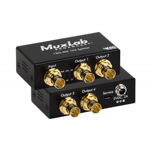 Muxlab 12G-SDI 1X4 Splitter, 4K/60