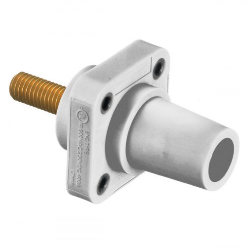 Hubbell HBLFRSW 400A Cam Lock Female Panel Mount Threaded - White