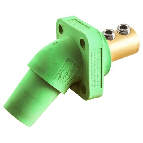 Hubbell Series 16 Single Pole Angled Receptacles, Double Set Screw, Female - GRN