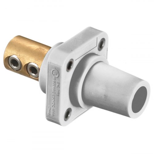 Hubbell HBLFRW 400A Cam Lock Female Panel Mount Set Screw - White