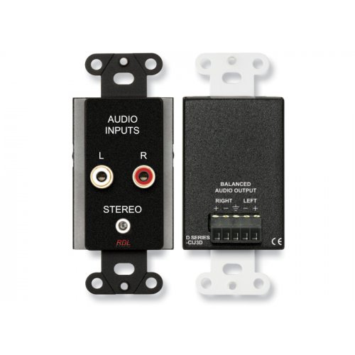 RDL DB-CIJ3D RCA + 3.5mm Input Wall Plate - Black