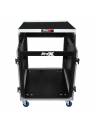 ProX 13U Top Mixer-DJ 12U Rack Combo Flight Case W-Laptop Shelf and Casters