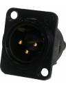 Neutrik NC3MD-S-1-B 3-Pin XLR Male D-Mount Screw Term (Black/Gold)