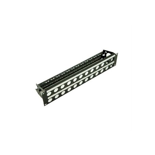 AVShop D-Type Punched Rack Panel - 2U / 24 Holes w/ Cable Support