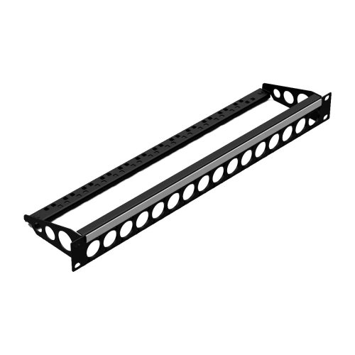 AVShop D-Type Punched Rack Panel - 1U / 16 Holes w/ Cable Support