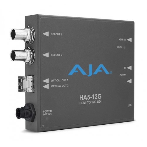 AJA HA5-12G-T HDMI 2.0 to 12G-SDI Conversion with Fiber Transmitter