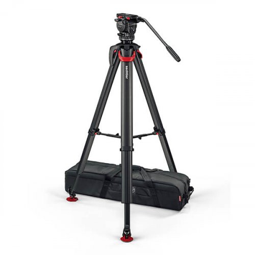 Sachtler System aktiv8 Sideload w/ Flowtech75 aktiv Tripod Kit, Mid-Lvl Spreader