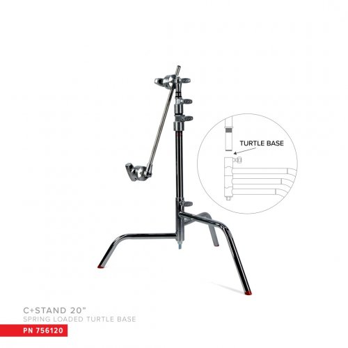 Matthews 20in C-Stand w/ Turtle Base + Arm 5.25ft - Chrome
