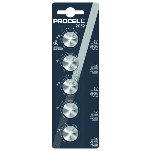 Procell CR2032 3V Lithium Coin Cell (5 Pack)