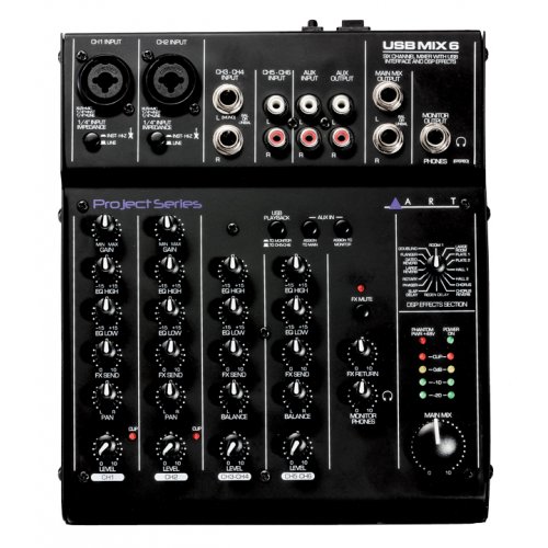 ART USBMix6 6-Channel Mixer w/ USB