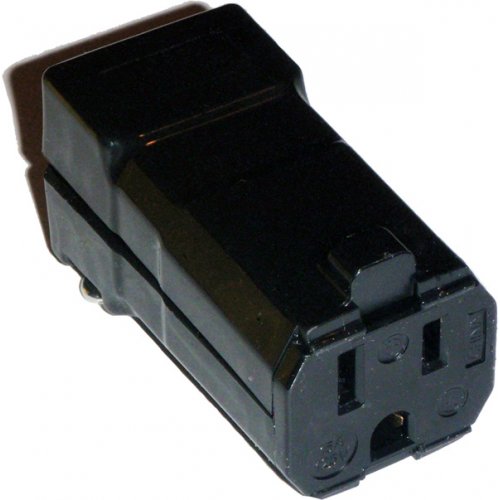 Hubbell HBL5969V-BLK Female Black UGround 15a NEMA 5-15