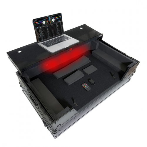 ProX XDJ-AZ DJ Controller Case w/ Shelf, 1U, LED + Wheels