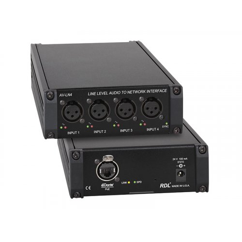 RDL AV-LN4 Line Level Audio to Dante Interface (Open Box)
