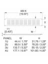 Penn-Elcom 2U Black Flanged Rack Panel with Horizontal Vents