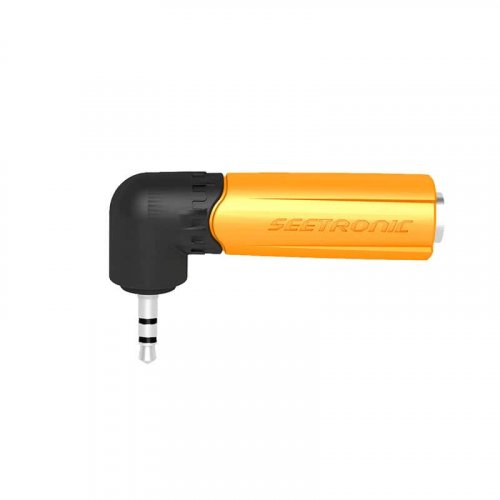 Seetronic MMJ3-PM-R 3.5mm TRS Male to 1/4in TRS Female Right Angle Adapter